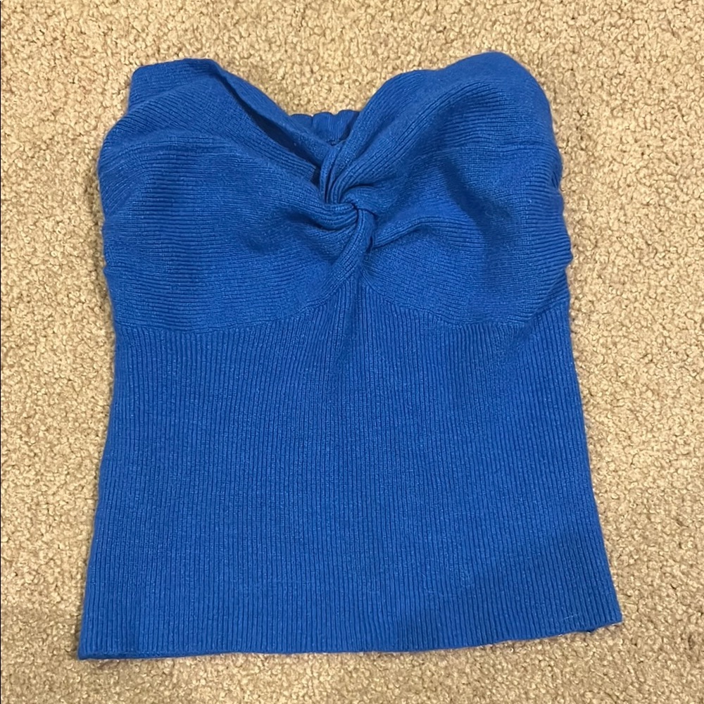 Blue Women's Knotted Top
